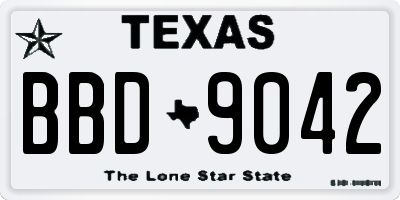 TX license plate BBD9042