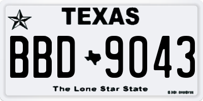 TX license plate BBD9043
