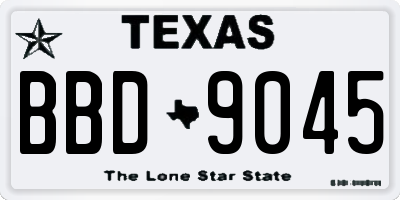 TX license plate BBD9045