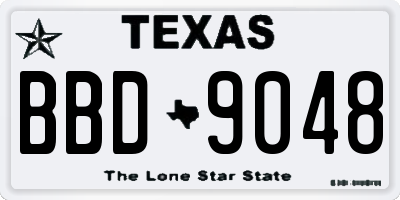 TX license plate BBD9048