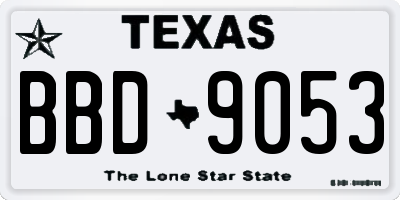 TX license plate BBD9053