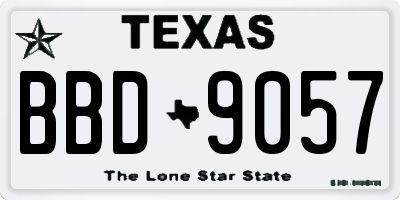 TX license plate BBD9057