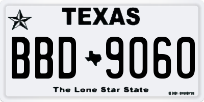 TX license plate BBD9060
