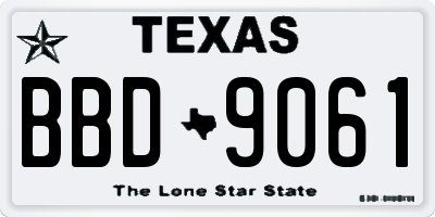 TX license plate BBD9061