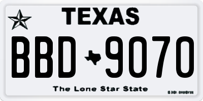 TX license plate BBD9070