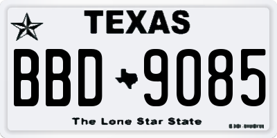 TX license plate BBD9085