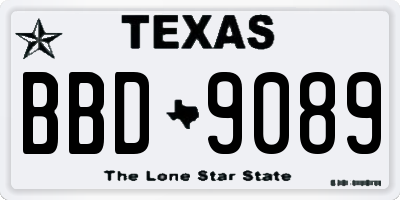 TX license plate BBD9089