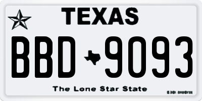 TX license plate BBD9093