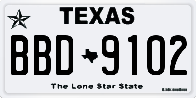 TX license plate BBD9102