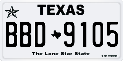 TX license plate BBD9105