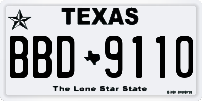 TX license plate BBD9110