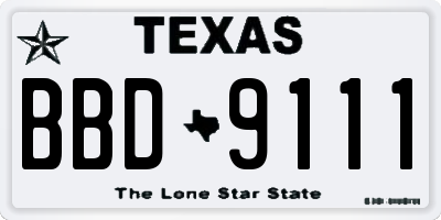 TX license plate BBD9111