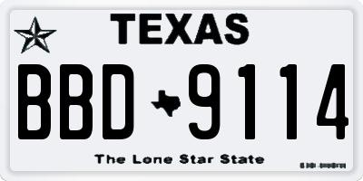 TX license plate BBD9114