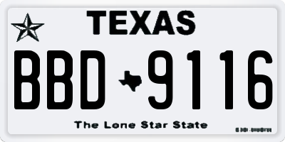 TX license plate BBD9116
