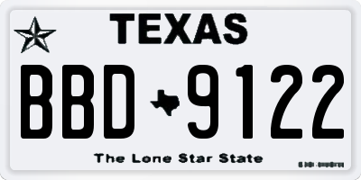 TX license plate BBD9122