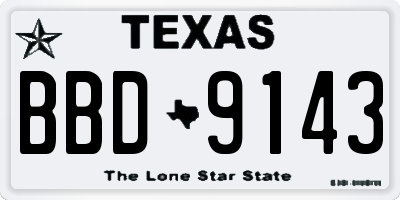 TX license plate BBD9143