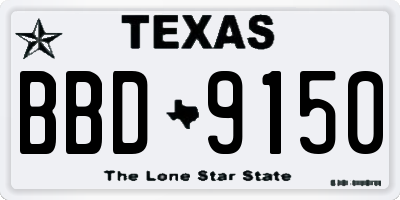 TX license plate BBD9150