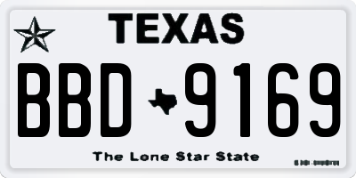 TX license plate BBD9169