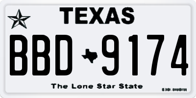 TX license plate BBD9174