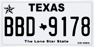 TX license plate BBD9178
