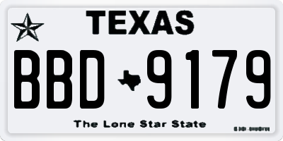 TX license plate BBD9179