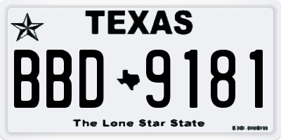 TX license plate BBD9181