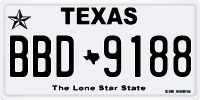 TX license plate BBD9188
