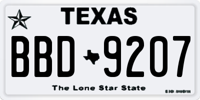 TX license plate BBD9207
