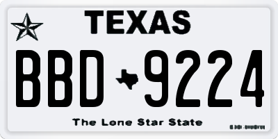 TX license plate BBD9224