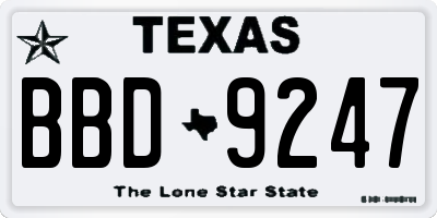 TX license plate BBD9247