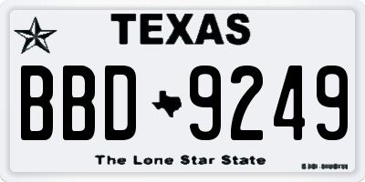 TX license plate BBD9249