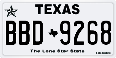 TX license plate BBD9268