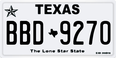 TX license plate BBD9270