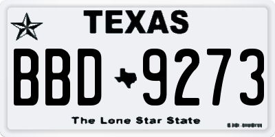 TX license plate BBD9273