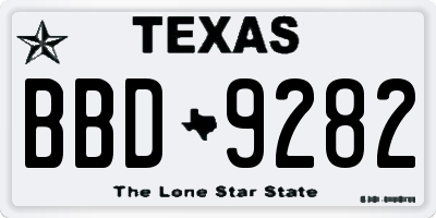 TX license plate BBD9282