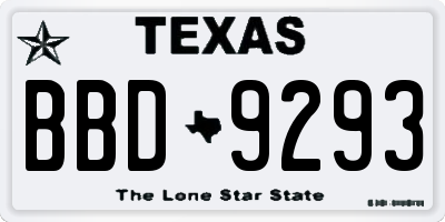 TX license plate BBD9293