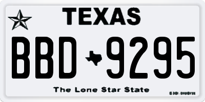 TX license plate BBD9295