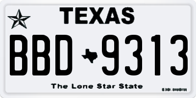 TX license plate BBD9313