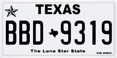 TX license plate BBD9319