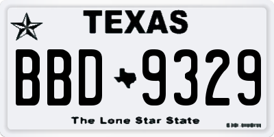TX license plate BBD9329