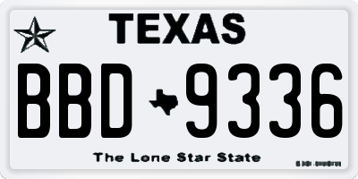 TX license plate BBD9336