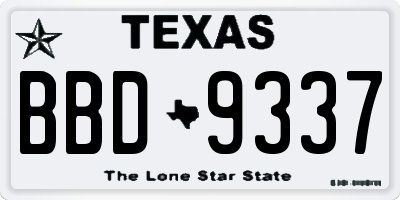 TX license plate BBD9337