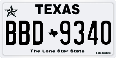TX license plate BBD9340