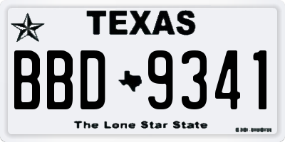 TX license plate BBD9341