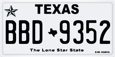 TX license plate BBD9352