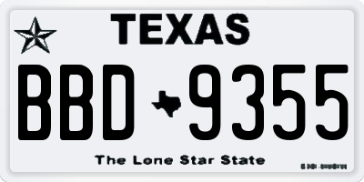 TX license plate BBD9355