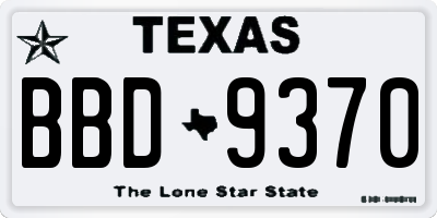TX license plate BBD9370