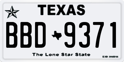 TX license plate BBD9371
