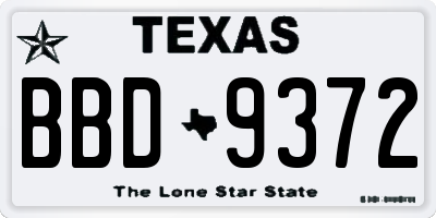 TX license plate BBD9372