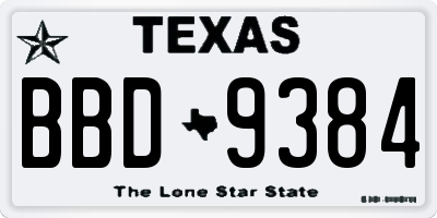 TX license plate BBD9384
